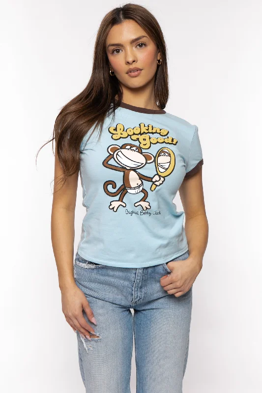 Super Sale Looking Good - Bobby Jack Ringer Top - Blue
