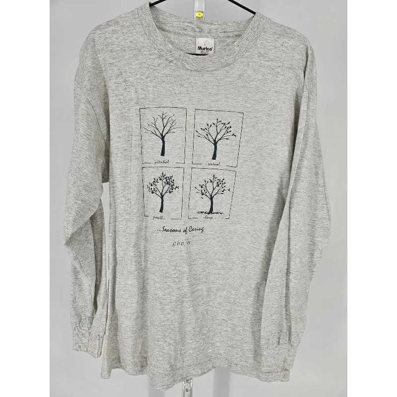 Exclusive Savings Vintage Murina Womens Sz L Long Sleeve T Shirt 1997 Seasons of Caring Gray