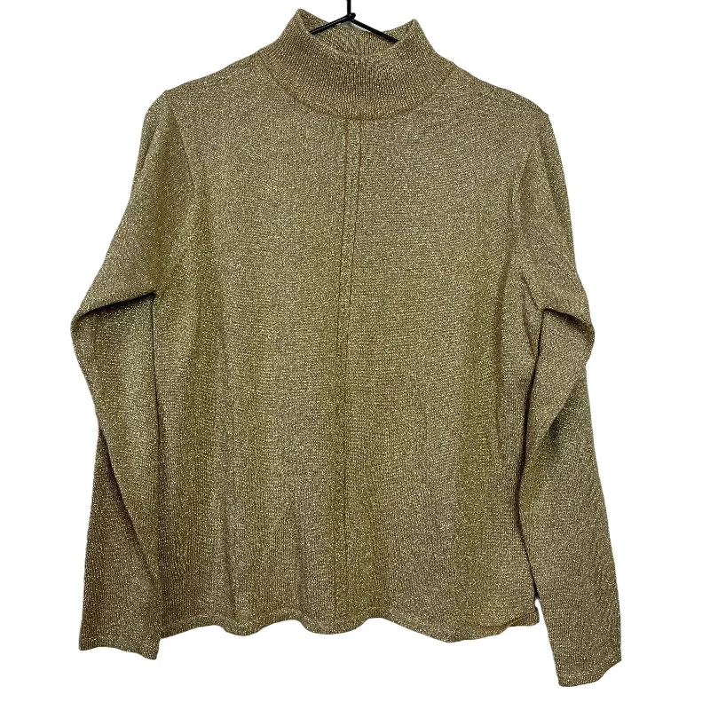 Can't Miss Vintage Pendleton Womens Sz L Wool Blend Turtleneck Sweater Gold Metallic