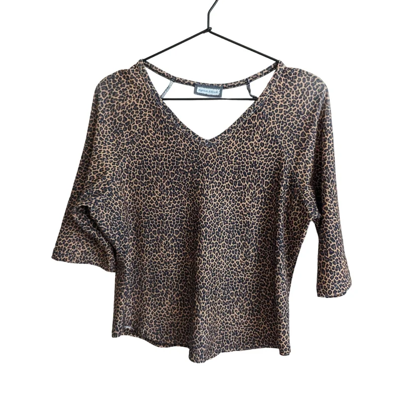 Shop and Save Vintage Y2K Aqua Blues Womens Sz L Cheetah Leopard Print V Neck Shirt