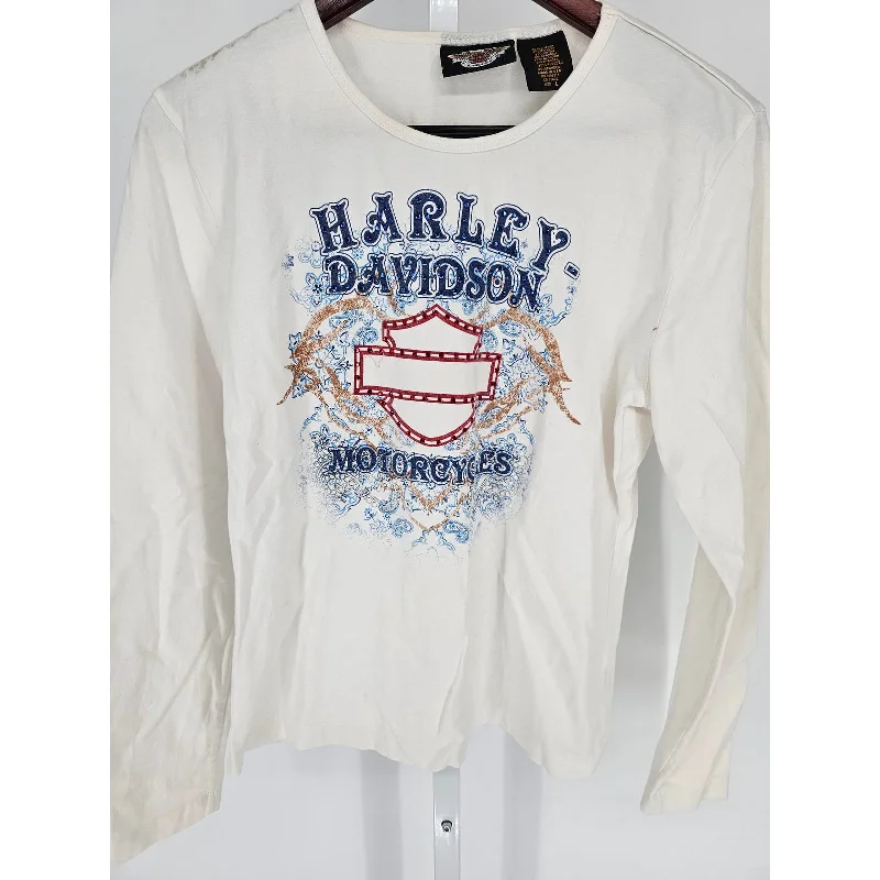 Deep Discounts Vintage Y2K Harley Davidson Womens L Long Sleeve T Shirt Rhinestone Embellished Deep Discounts Vintage Y2K Harley Davidson Womens L Long Sleeve T Shirt Rhinestone Embellished