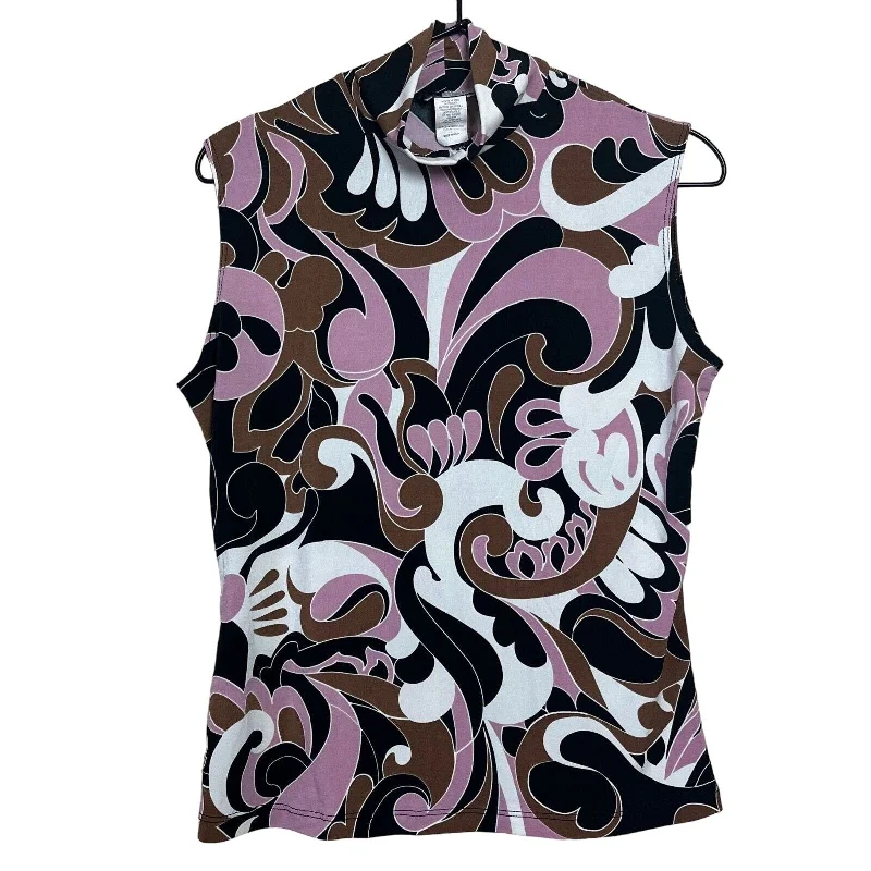 Epic Deals Vintage Y2K KC Stevens Womens Sz L Mod Sleeveless Turtleneck Top Retro