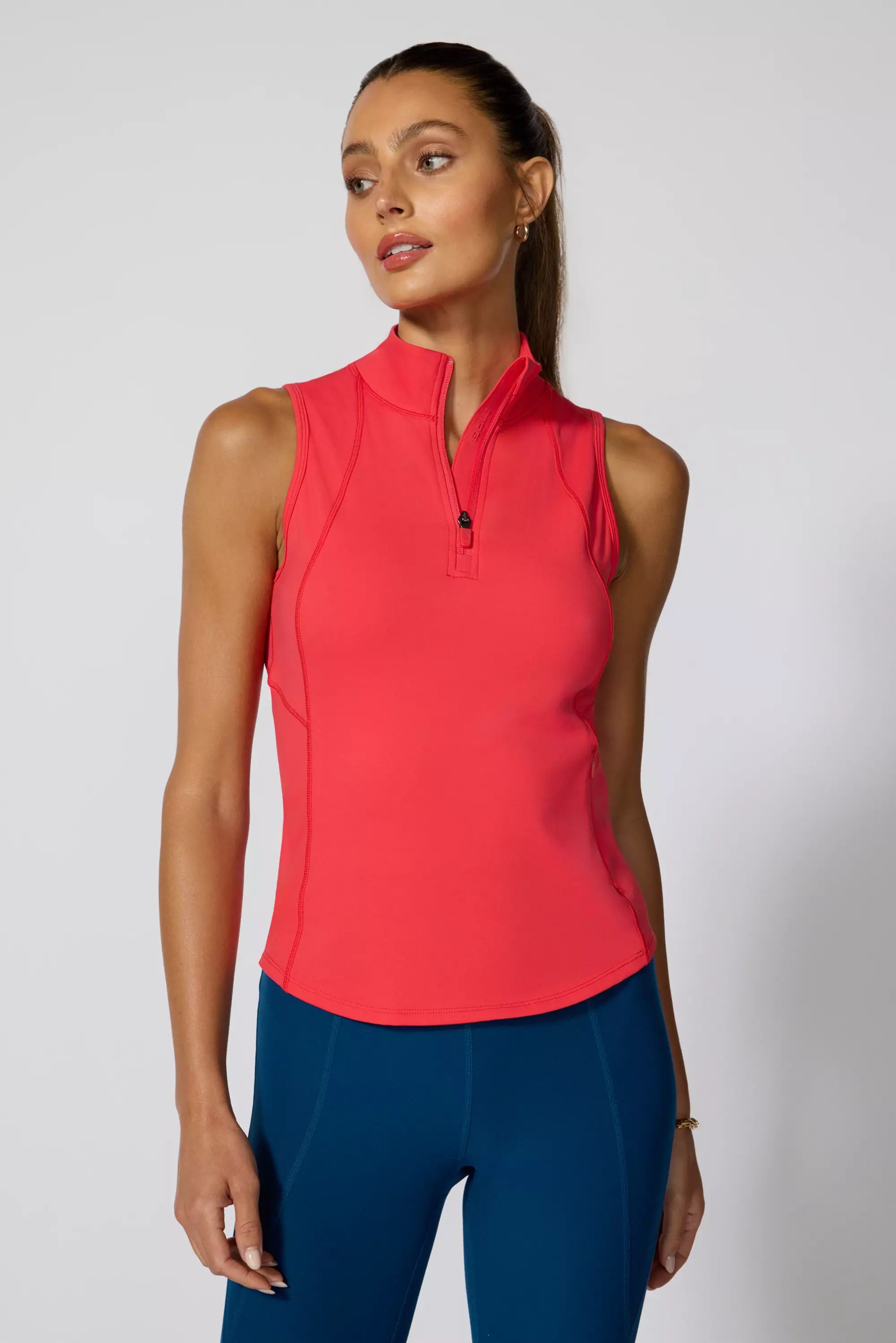 Low Prices Vital 1/4 Zip Tank - Hibiscus