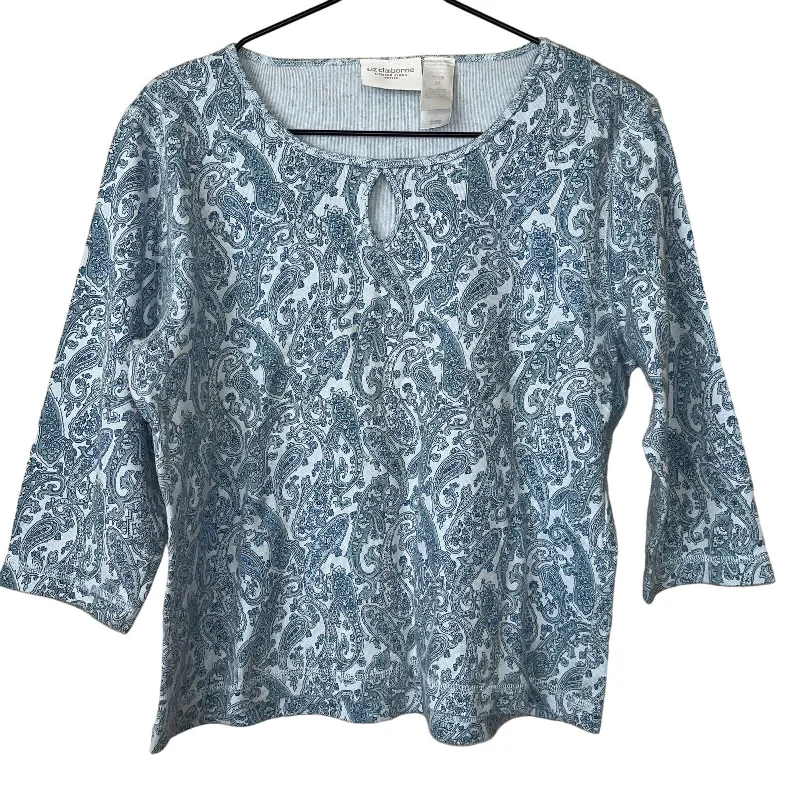 Clearance Items VTG Liz Claiborne Womens Sz PM Light Blue Paisley Print Blouse