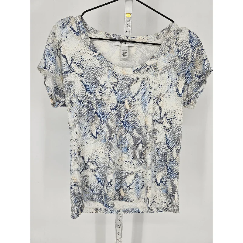 Shop and Save White House Black Market Womens Sz XS Snakeskin Print Short Sleeve T Shirt