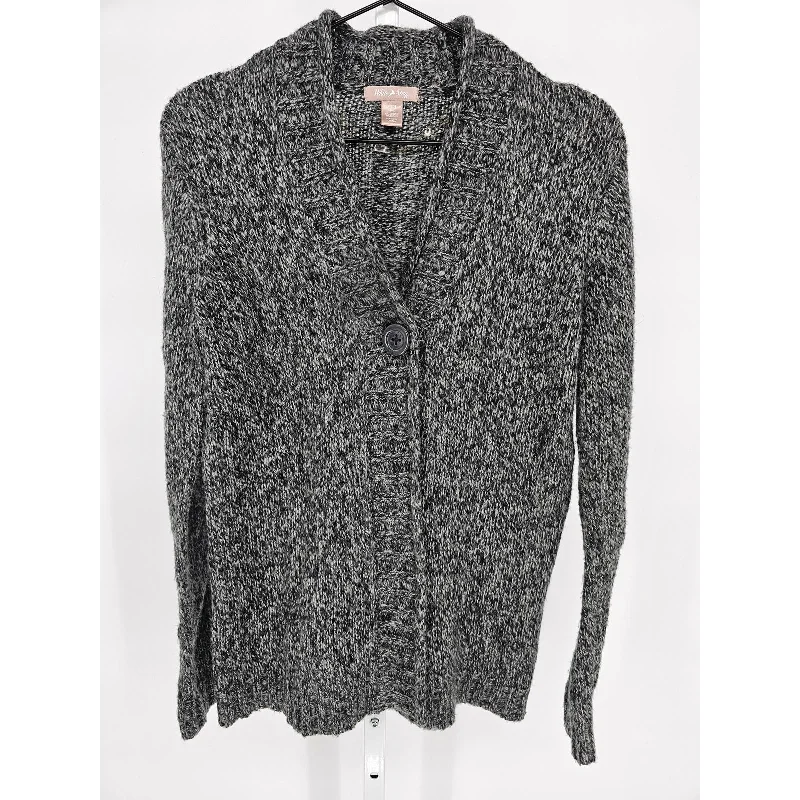 Weekend Flash Sale White Stag Womens Sz S Cardigan Sweater Gray Black Knit