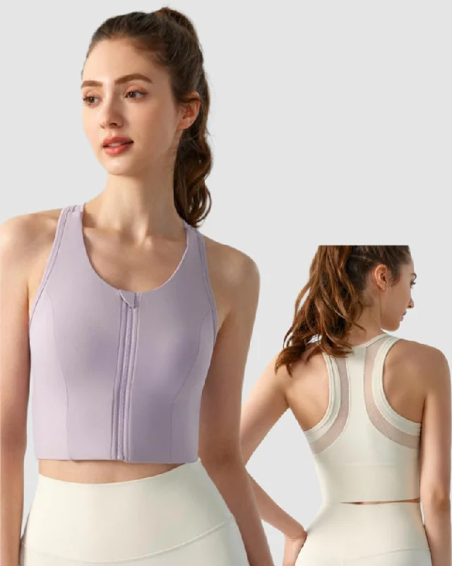 Closeout Wholesale Women Zipper Front I Back Sports Fitness Vest S-XL
