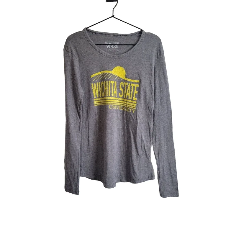 Anniversary Sale Wichita State University Womens Sz L Long Sleeve T Shirt Gray by Alma Mater Anniversary Sale Wichita State University Womens Sz L Long Sleeve T Shirt Gray by Alma Mater