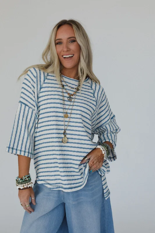 New Deals The Nest Willow Winds Striped Top - Blue