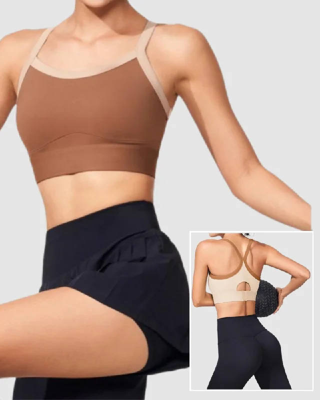 Crazy Deals Woman Breathbale Colorblock High Protect Fitness Sports Bra S-XL