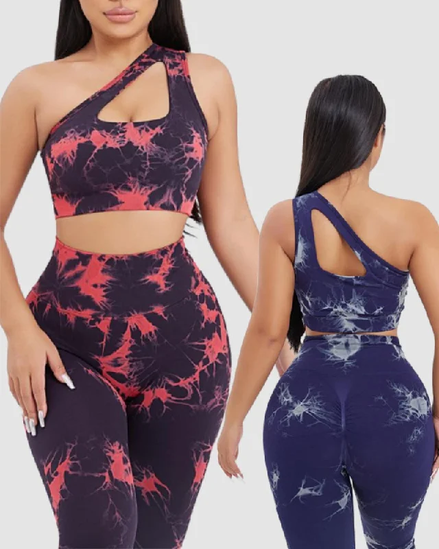 Must-Have Deals Woman Newest Summer Hollow Out One Shoulder Sport Yoga Bra S-L