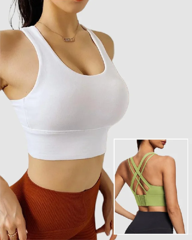 Online Specials Women Back Criss Removable Breast Pads Running Sports Bras S-3XL