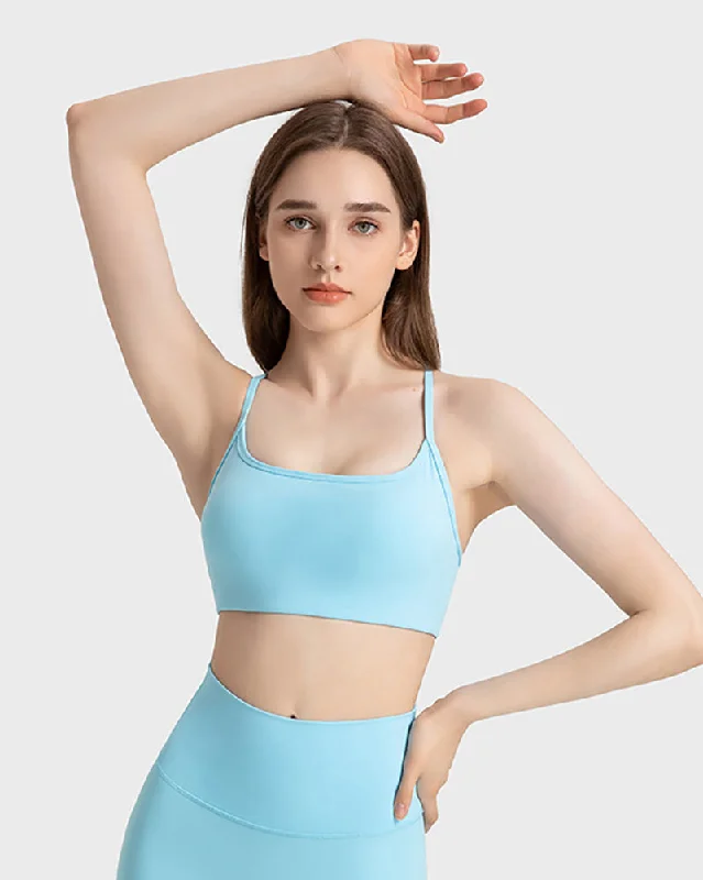 Savings Spectacular Women Criss Cross Back Solid Color Sling Sport Bra Yoga Tops 4-12