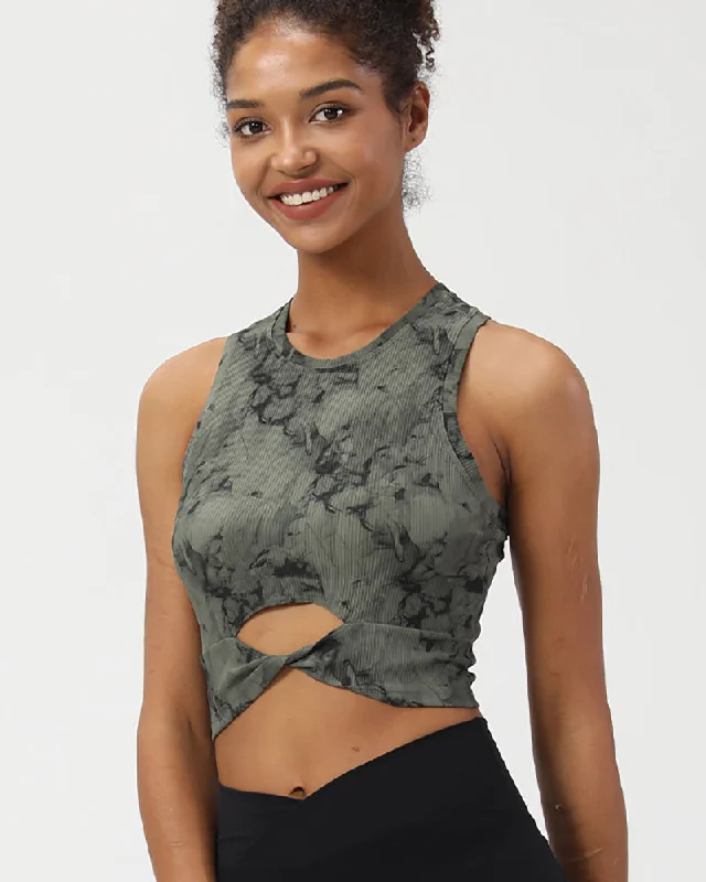 Act Fast Women Hollow Out Mid Protection Sports Printed Vest S-2XL