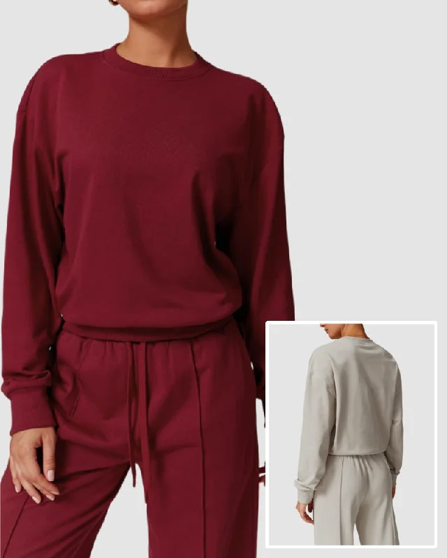 Deep Discounts Women Knit O Neck Sports Casual GYM Active Wear Long Sleeve Sweatshirt S-XL Deep Discounts Women Knit O Neck Sports Casual GYM Active Wear Long Sleeve Sweatshirt S-XL