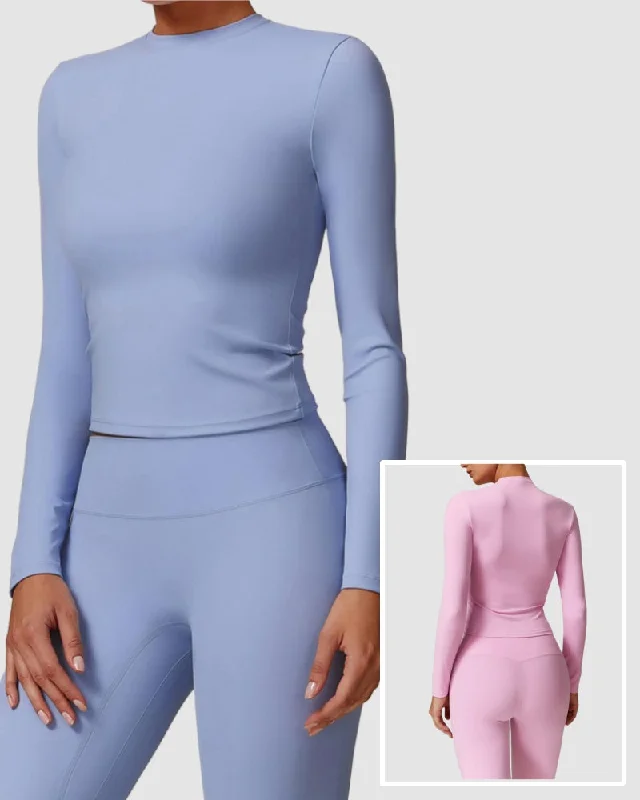 Special Promotion Women Long Sleeve Fleece Sports High Neck Warm Top S-XL