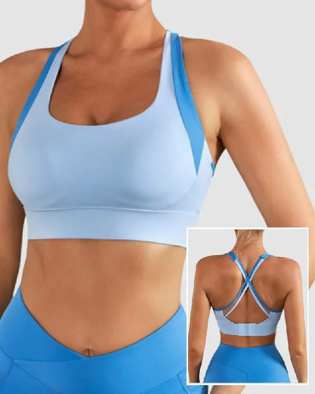 Clearance Items Women OEM Colorblock Crisscross Protect Yoga Sports Bra S-2XL
