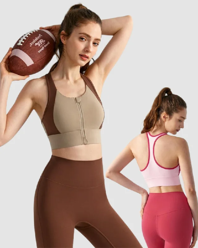Best Bargains Women Running Training Women Yoga Zipper Sports Bra S-XL