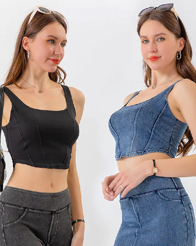Season Finale Sale Women Sleeveless Jeans U Neck Quick Dry Sports Vest S-2XL