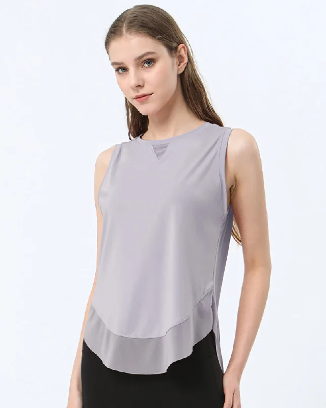 Now or Never Women Summer Mesh Patchwork Sleeveless Sports Yoga Vest S-XL