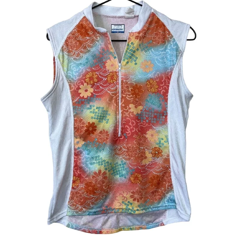 Loyalty Reward Womens Performance Womens Sz L Cycling Tank Top Floral Half Zip Colorful Loyalty Reward Womens Performance Womens Sz L Cycling Tank Top Floral Half Zip Colorful