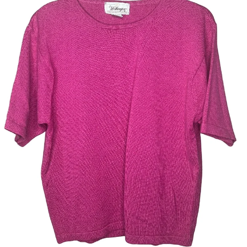Price Meltdown Worthington Petite Womens PM Short Sleeve Knit Shirt Pink Purple