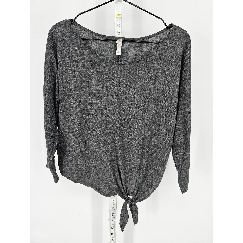 Deal of the Week Xhilaration Womens Sz S Long Sleeve Tie Front Blouse Solid Gray