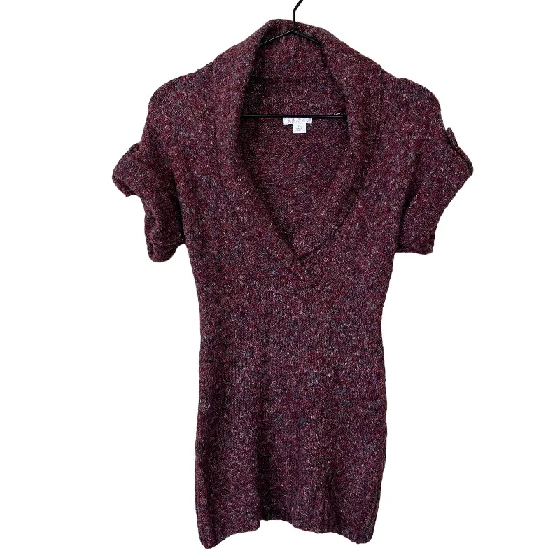 Value Deals Xhilaration Womens Sz XS Short Sleeve Sweater Purple V Neck Y2K
