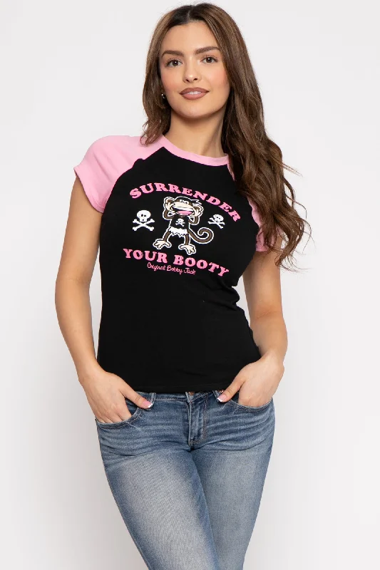 Instant Discount Surrender - Bobby Jack Raglan Top - Black