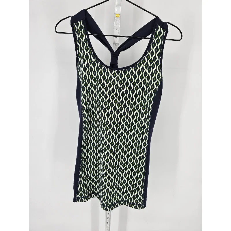 Today's Special Zenergy by Chicos Womens 1 (L) Racer Back Athletic Tank Top Navy and Lime Green